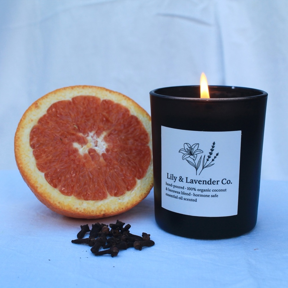 Orange and Clove 6oz Candle non toxic organic